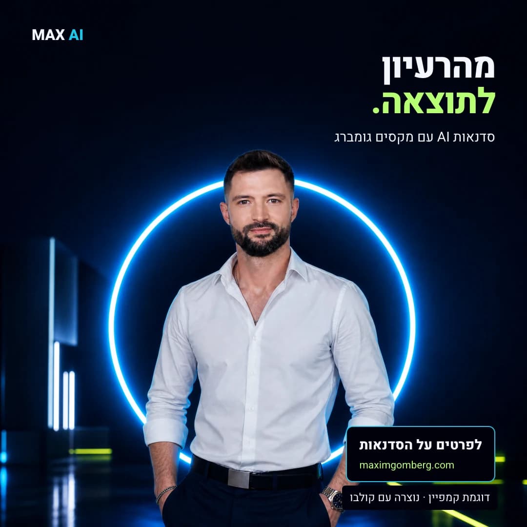 פוסט ריבועי עם מקסים והכותרת מהרעיון לתוצאה